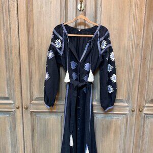 Blue Linen Kaftan Size Small-Medium.